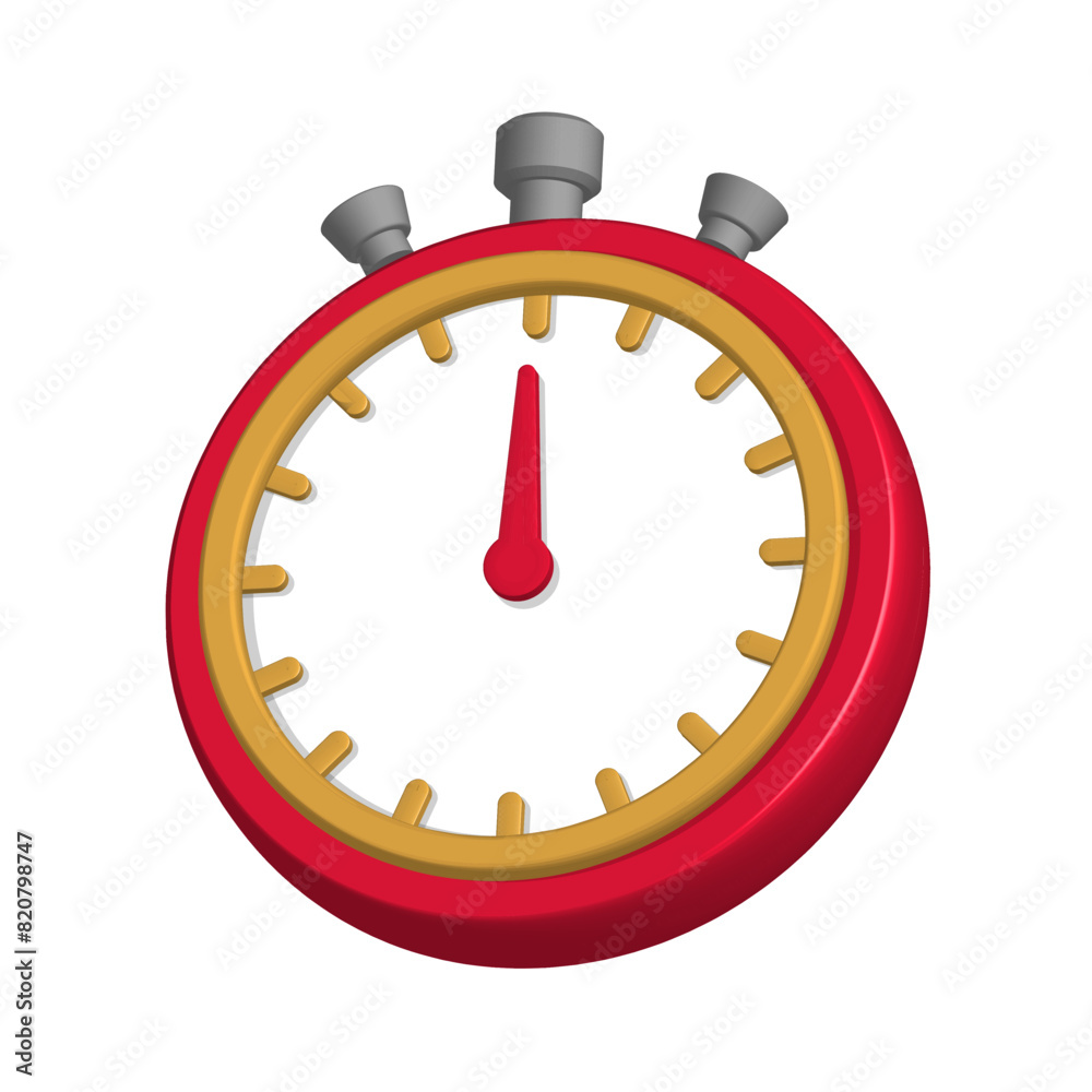 Wall mural vector illustration of timer, stopwatch (3d)