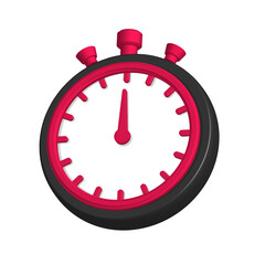 Vector illustration of timer, stopwatch (3D)