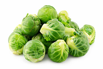 Fototapeta premium a pile of Brussels sprouts on a white background