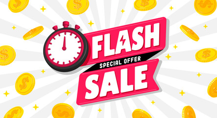 Flash sale vector banner illustration