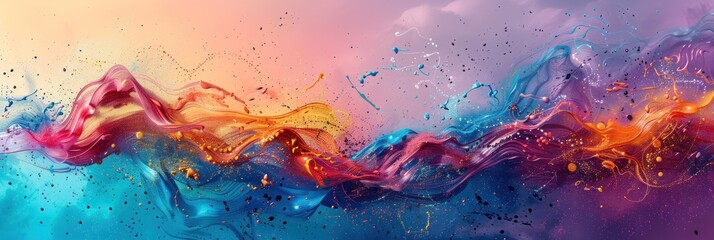 Dynamic abstract fluid waves in vivid colors
