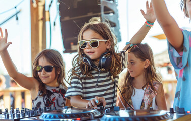  children as DJ's at an event