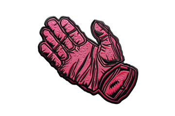 Red glove illustration on a transparent background. Perfect for winter sports, safety gear, and fashion design projects.