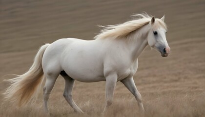 A Horse With Its Forelock Blowing In The Wind