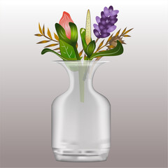 Flowers in A Vase Vector Illustration
