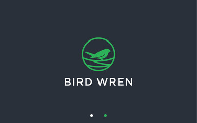 Fototapeta premium nest with wren logo design vector silhouette illustration