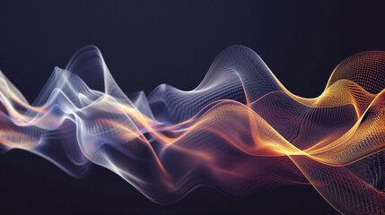 Design a digital artwork depicting the movement and vibration of sound waves in a fluid, wave-centric visual.