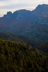 Autumn sunset in Puigsacalm peak, La Garrotxa, Spain