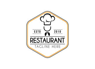 Chef and restaurant badge label logo design template. 