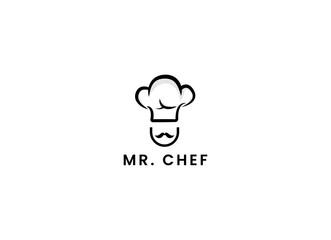 Chef and restaurant badge label logo design template. 