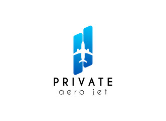 Sky aviation private jet logo design. Minimalist airplane logo for aviation company