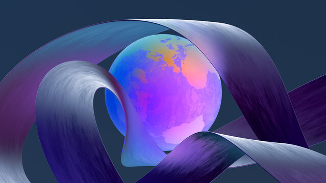 Abstract GeoModule Earth Design in Vibrant Hues
