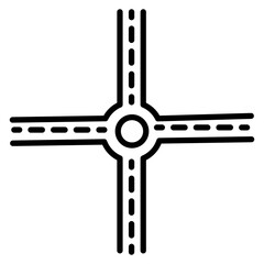 Four Way Intersection Icon