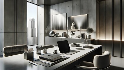 modern living room. office, room, interior, table, computer, chair, desk, business, furniture, meeting, design, empty, home, work, laptop, indoors, nobody, equipment, contemporary, workplace, technolo