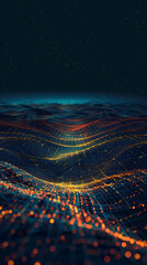 Abstract technology glowing particles