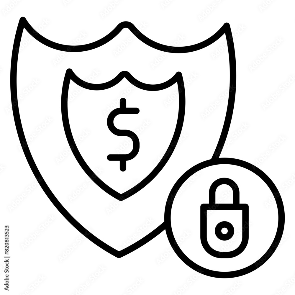 Sticker money protection icon