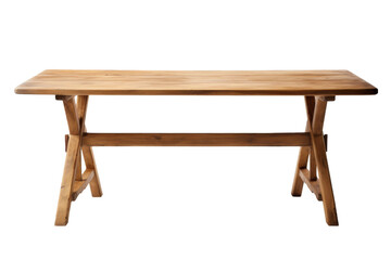 The Lone Wanderer, A Wooden Tables Journey on a Blank Canvas on a White or Clear Surface PNG Transparent Background.