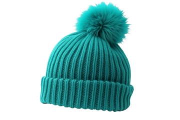 Enchanted Forest: A Green Hat With a Whimsical Pom - Pom on a White or Clear Surface PNG Transparent Background.