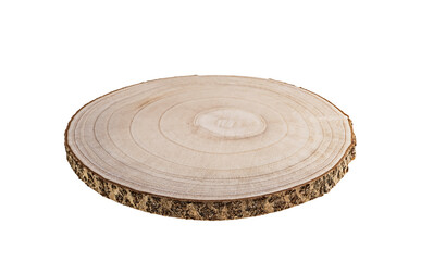 round wood textured background for decoration isolated on white