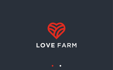 Fototapeta premium love with farming logo design vector silhouette illustration