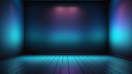 empty room with wall and colorful lights. Gaming room concept or interior 