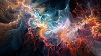 Obraz premium Abstract Fractal Patterns Dance in a Symphony of Code