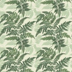 Tranquil Green Fern Leaves Pattern for Serene Wallpaper Design