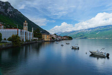 The beautiful town of Gargnano, during the spring, on the Lake Garda, Italy - May 4, 2024