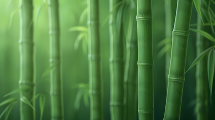 Fototapeta premium Close-up of bamboo stalks with blurred background