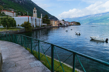 The beautiful town of Gargnano, during the spring, on the Lake Garda, Italy - May 4, 2024