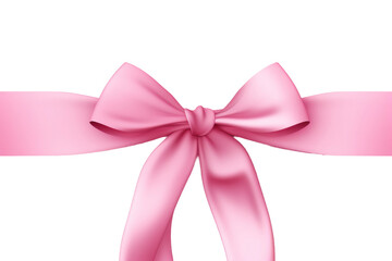 Whimsical Pink Ribbon Dance on White Canvas on a White or Clear Surface PNG Transparent Background.