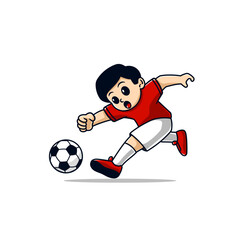 boy playing football soccer cartoon 3