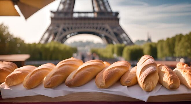 Baguettes in the city of Paris.