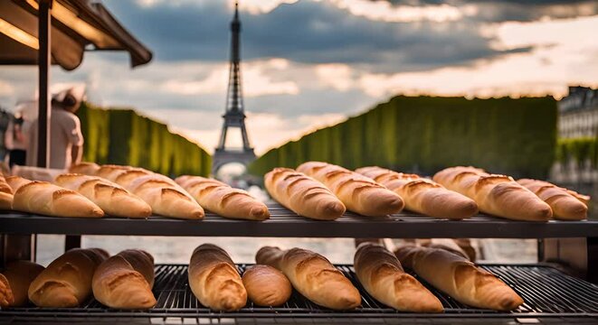Baguettes in the city of Paris.
