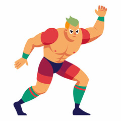 Wrestler fighting  vector illustration 