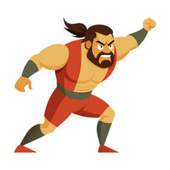 Wrestler fighting  vector illustration 