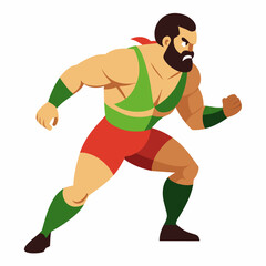 Wrestler fighting  vector illustration 