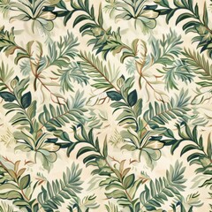 Tropical Leaves Pattern Fabric Background for Elegant Interior Design