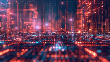 Obraz premium Abstract Structures Emerge from a Digital Matrix