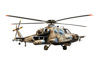 Fototapeta premium Majestic Helicopter Soaring in a Blank Canvas Sky on a White or Clear Surface PNG Transparent Background.