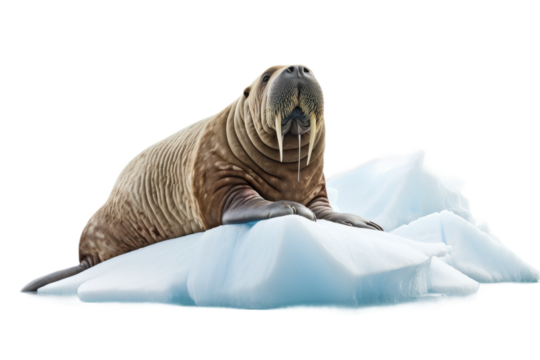 The Arctic Dream: A Walpopotamus Chill Retreat on a White or Clear Surface PNG Transparent Background.