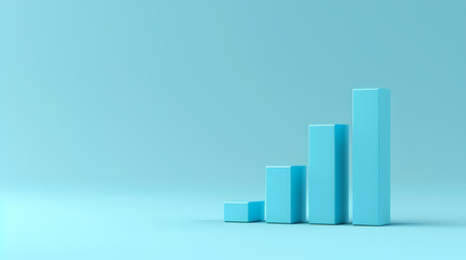 Fototapeta premium 3D rendering of a simple bar chart