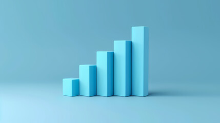 Fototapeta premium 3D rendering of a simple bar chart
