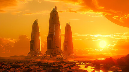 A colony based on a hostile and barren mars like planet. Human settlement and exploration