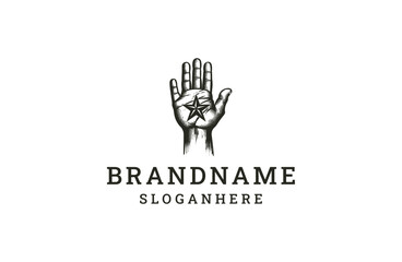 Fototapeta premium Hand star style logo icon design template flat vector