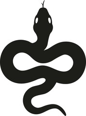 Black Snake silhouette. Serpent flat vector isolated on white background