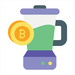 Bitcoin and Cryptocurrency Vector Flat Icons
