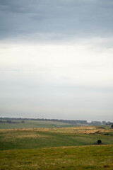 sustainable agriculture Baling hay and silage rolls and bales on a farm