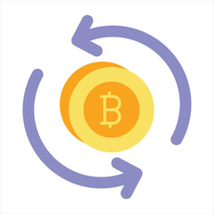 Bitcoin and Cryptocurrency Vector Flat Icons