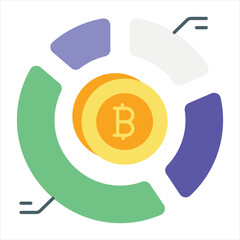 Bitcoin and Cryptocurrency Vector Flat Icons